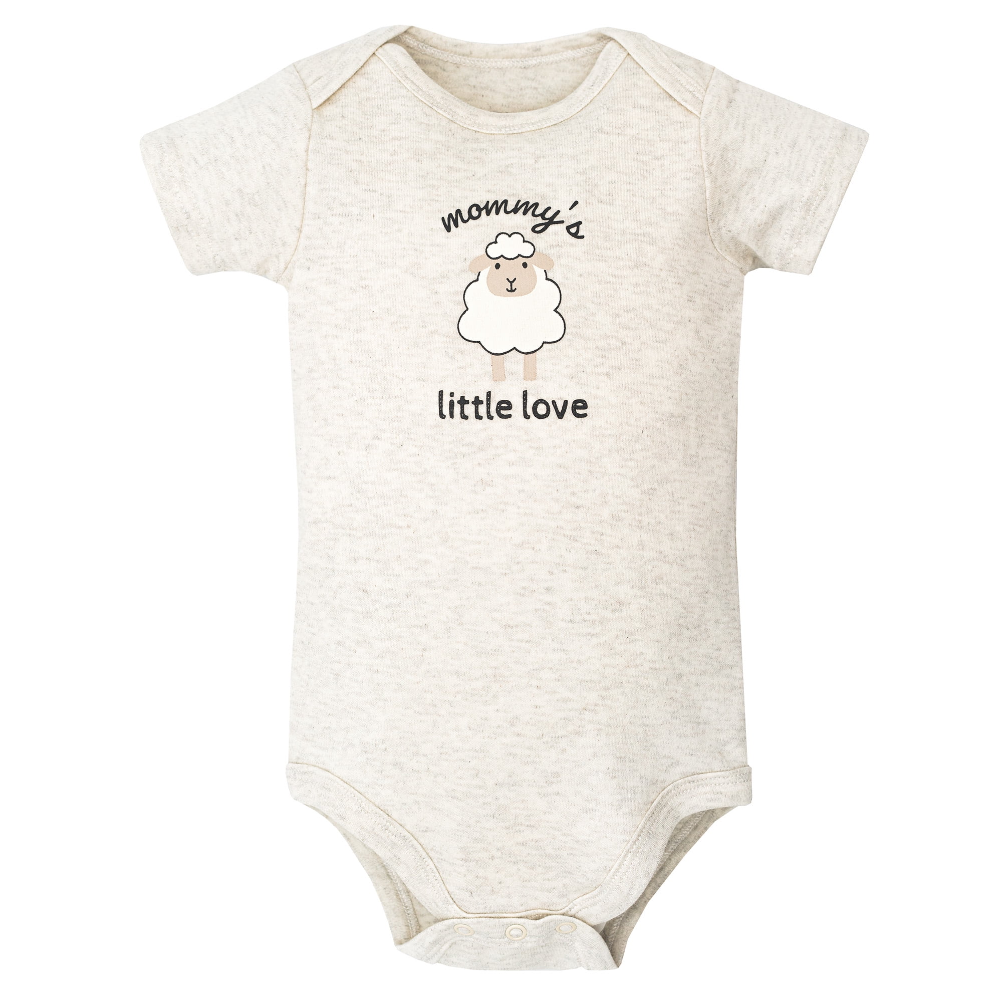 Hudson Baby Infant Cotton Bodysuits 5-Pack, Taupe Sheep, 18-24 Months
