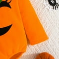 thumbnail image 3 of LIJCC Toddler Boy Girl Halloween Zipper Long Sleeve Jumpsuit Outfit Pumpkin Romper Cute Hoodie Sweatshirt Romper Infant Baby Halloween Fall Winter Warm Bodysuit Clothes, 3 of 7