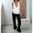 thumbnail image 6 of Womens Summer U Neck Satin Sleeveless Casual Tank Tops White M, 6 of 9