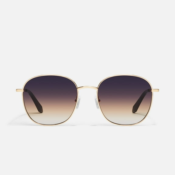 Quay Australia Jezabell Round Sunglasses, Gold/Dusk Poppy