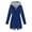 Navy, variant on ShomPort Waterproof Jacket for Womens Outdoor Drawstring Full Zip up Hooded Stripe Lined Flap Pockets Raincoat