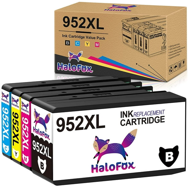 Remplacement de la cartouche d'encre compatible HaloFox pour HP 952 XL  952XL avec OfficeJet Pro 8710 8720 7740 8740 7720 8715 