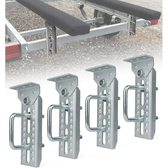 Heavy Duty Boat Trailer Bunk Brackets, 4 PCS 8" Galvanized Swivel Top Bunk Bracket Kit for 1.5" x 3", 2" x 3", 3" x 3" Boat Trailer Crossmember