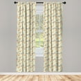 thumbnail image 3 of Ambesonne Abstract Curtains, Funky Molecule Like, Pair of 28"x84", Orange Grey Pale Blue, 3 of 5