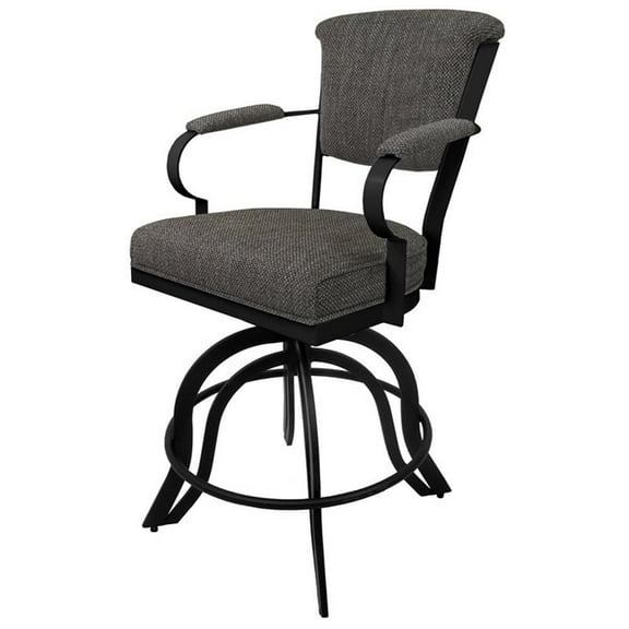 Miami Counter 26" Metal Bar Stool - A Base - Plumley Cocoa - Black