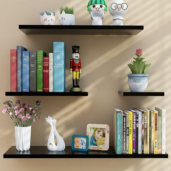 WOOW DEPOT 4-Tier Wall Mounted Floating Shelves 6in Wide for Bedroom Living Room Bathroom Kitchen Office Wall Storage