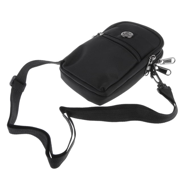 Bolsa Multiusos Hugo para Teléfono Al Aire Libre con Mosquetón Negro