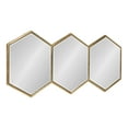 thumbnail image 2 of Kate and Laurel Royce Miroir Mural d'Accent Hexagonal Trio Moderne Charmant, Or 30x14, 2 of 7