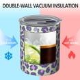 thumbnail image 2 of 12oz Coffee Tumblers Green and Purple Of Leopard Print Stainless Steel Vacuum Insulated Travel Tumbler Coffee Cups Mug with Lid and Straw with Cleaning Brush for Cold & Hot Drinks, 2 of 5