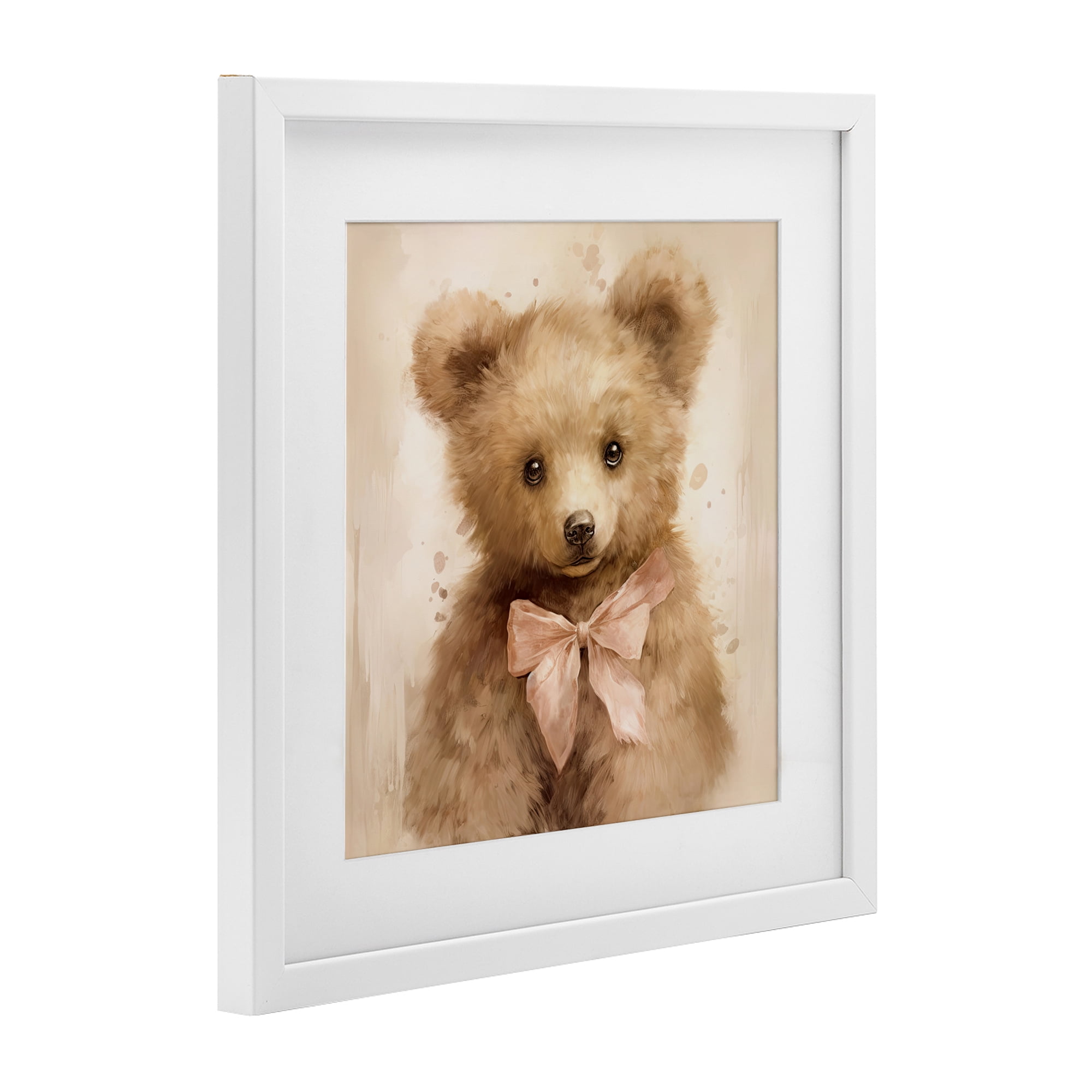 Stupell Industries Little Baby Bear White Framed Print Under Glass, design by Tina LeCour