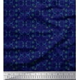 thumbnail image 1 of Soimoi Tissu Popeline de Coton Bleu Feuilles & Damassé Filigrane Imprime par Yard 42 Pouces de Large, 1 of 3