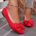 thumbnail image 6 of Aobny Micro-Wedge Shoes for Women Wedges Wedding Shoes Business Casual Shoes Teacher Shoes Shoes Slip-On Flat Heel Red Pointy Toe Stability Casual Shoes for Women,Size 37, 6 of 9