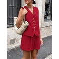 thumbnail image 3 of Conjunto Coordinado PRETTYGARDEN Chaleco sin Mangas y Shorts Rojo XL, 3 of 8