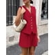 thumbnail image 3 of Conjunto de Dos Piezas para Mujer PRETTYGARDEN Chaleco y Shorts Rojo XS, 3 of 8