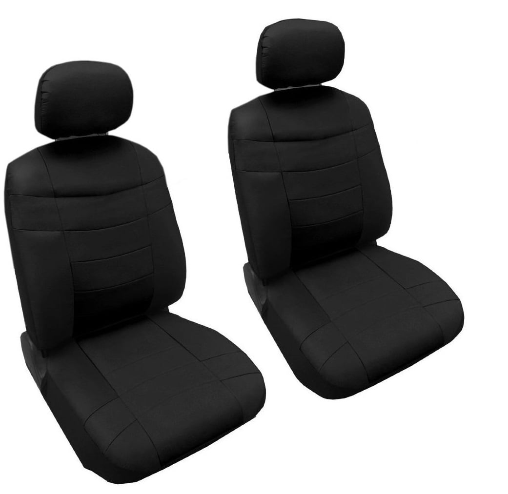 FOR HYUNDAI ELANTRA GREY/BLACK LEATHER CAR FRONT SEAT COVERS VINYL ALL OVER 