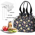 thumbnail image 4 of Pioneer Flower Floral Print Pattern Drawstring Lunch Bag Women - Drawstring Lunch Bag Insulated for Work Office - Stain-Resistant Large Lunchbags for Women with Multi-Pockets, 4 of 6