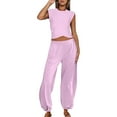 thumbnail image 2 of Yuyuzo Ensemble de Détente pour Femmes Deux Pièces Crop Top Taille Élastique Bas Resserré, 2 of 6
