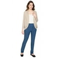 thumbnail image 4 of Turtle Bay New York Women's Curved Hem Cardigan with open front in Soft fabric, 4 of 5