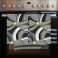 thumbnail image 2 of Sage Green Geometric Kitchen Towels Set of 3, Water Absorbent Dish Towel, Grey Retro Abstract Striped Art Decorative Hand Towels - Quick Drying Cloth for Cooking Baking, 18x28 Inch, 2 of 8