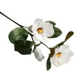 thumbnail image 2 of HAZIUA Artificial Fake Flowers Leaf Magnolia Floral Wedding Bouquet Party Home Decor WH 15*4.3 in White, 2 of 2