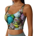 thumbnail image 2 of Fotbe Easter Egg1 Pattern Womens' Sports Bra Longline Wirefree Padded with Medium Support Sports Moisture-Wicking Workou Vest,Tank Top-X-Large, 2 of 9
