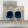 thumbnail image 4 of Berwick Mid Century Modern Velvet Chair with Gold Metal Leg in Blue Set of 2, 4 of 7