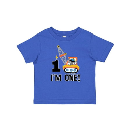 

Inktastic First Birthday Construction Truck 1 Year Old Gift Baby Boy T-Shirt