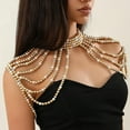 thumbnail image 2 of Elegant Hand Beading Pearls Body Chain Necklace Elegant Tassels Collar Jewelry for Wedding Photo Shoot Stage Shows, 2 of 21