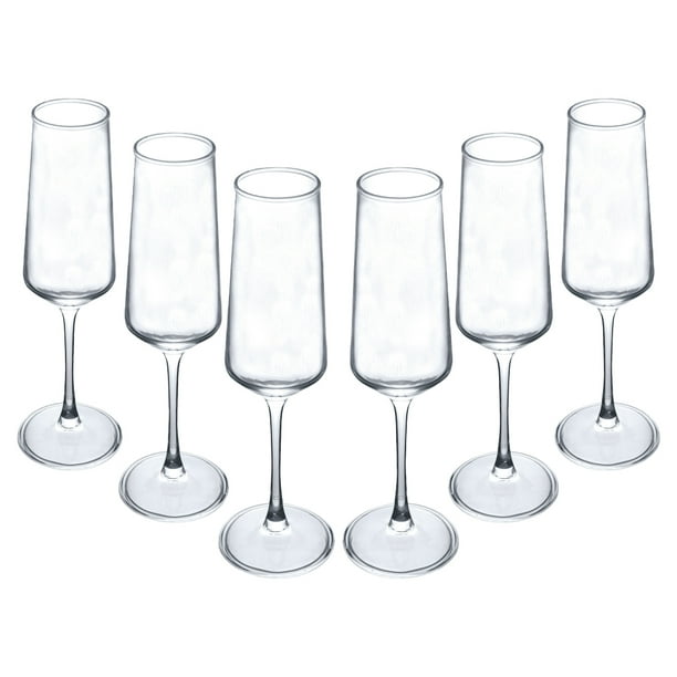 Set de 6 Copas Flauta de Cristal - 250ml