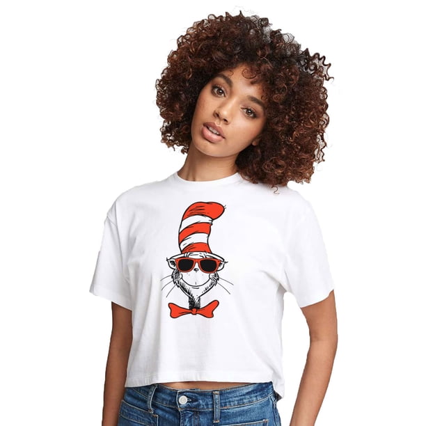 Dr. Seuss The Cat In The Hat Cool Shades Juniors Cropped Cotton