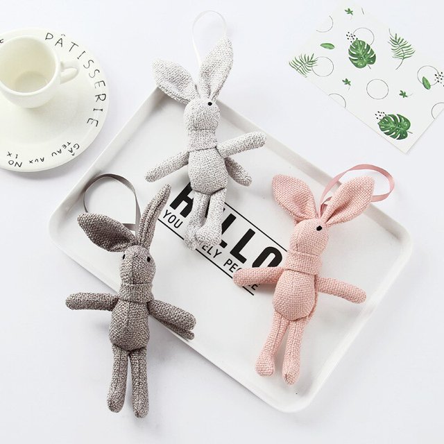Cute Soft Dress Rabbit Stuffed Plush Bunny Toy Pets Fashion For Baby Girl Kid Gift Animal Doll Keychain Bouquet Plush Dolls heqiyong LED