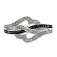 thumbnail image 4 of White Night Diamonds Sterling Silver Black and White Diamond Ring, 4 of 4