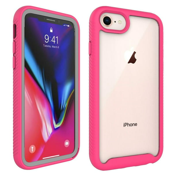 Xpression Apple iPhone iPhone 7, 6/6S Case 3 layers Cornes TPU Bumper Electroplating Shockproof Rubber Pink Transparent Protective Phone Case Cover - Walmart.com