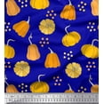 thumbnail image 1 of Soimoi Blue Modal Satin Fabric Pumpkin Vegetable Fabric Prints By Yard 42 Inch Wide, 1 of 3