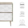 thumbnail image 6 of Modway Vespera 2-Drawer Wood Nightstand with Tapered Legs in Oak/White, 6 of 9