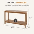 thumbnail image 3 of 46in Wooden Patio Console Table with 2-Shelf, Indoor Outdoor Dining Table Buffet Bar Storage for Backyard, Balcony, Poolside,Entryway (Brown), 3 of 6
