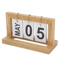thumbnail image 4 of Calendario de escritorio pequeño de madera, con meses y fechas, rotafolios independientes, elegante y práctico para decorar el escritorio., 4 of 14