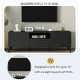 thumbnail image 3 of Minimalist TV Stand for TVs up to 70", Media Entertainment Center with Adjustable Shelves, 1 Drawer & Open Shelf, Modern TV Console Table with Metal Feet for Living Room, Black, 3 of 9