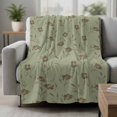 thumbnail image 2 of Sage Green Floral Blanket Soft Cozy Warm Throw Blanket for Couch, Plush Fuzzy Flannel Fleece Blankets for Sofa, Vintage Spring Botanical Flowers Bed Blankets Lightweight Gifts for Women, 50"x80", 2 of 9
