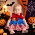 thumbnail image 2 of Bigetiay Baby Girl Halloween Outfit Patchwork Clown Bodysuit Jumpsuit Romper Dress With Hat Party Dress up Outfits, Size 6-9 Months, 2 of 5