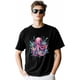 thumbnail image 4 of T-Shirts for Men, Pink Octopus Crew Neck Cotton T-Shirt Men's Short Sleeve Flower Leaves, 4 of 8