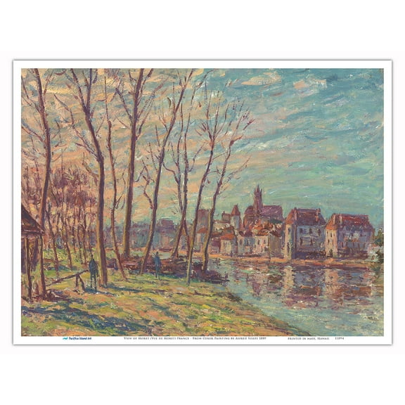 View of Moret (Vue de Moret) France - From an Original Color Painting by Alfred Sisley c.1889 - Master Art Print (Unframed) 9in x 12in