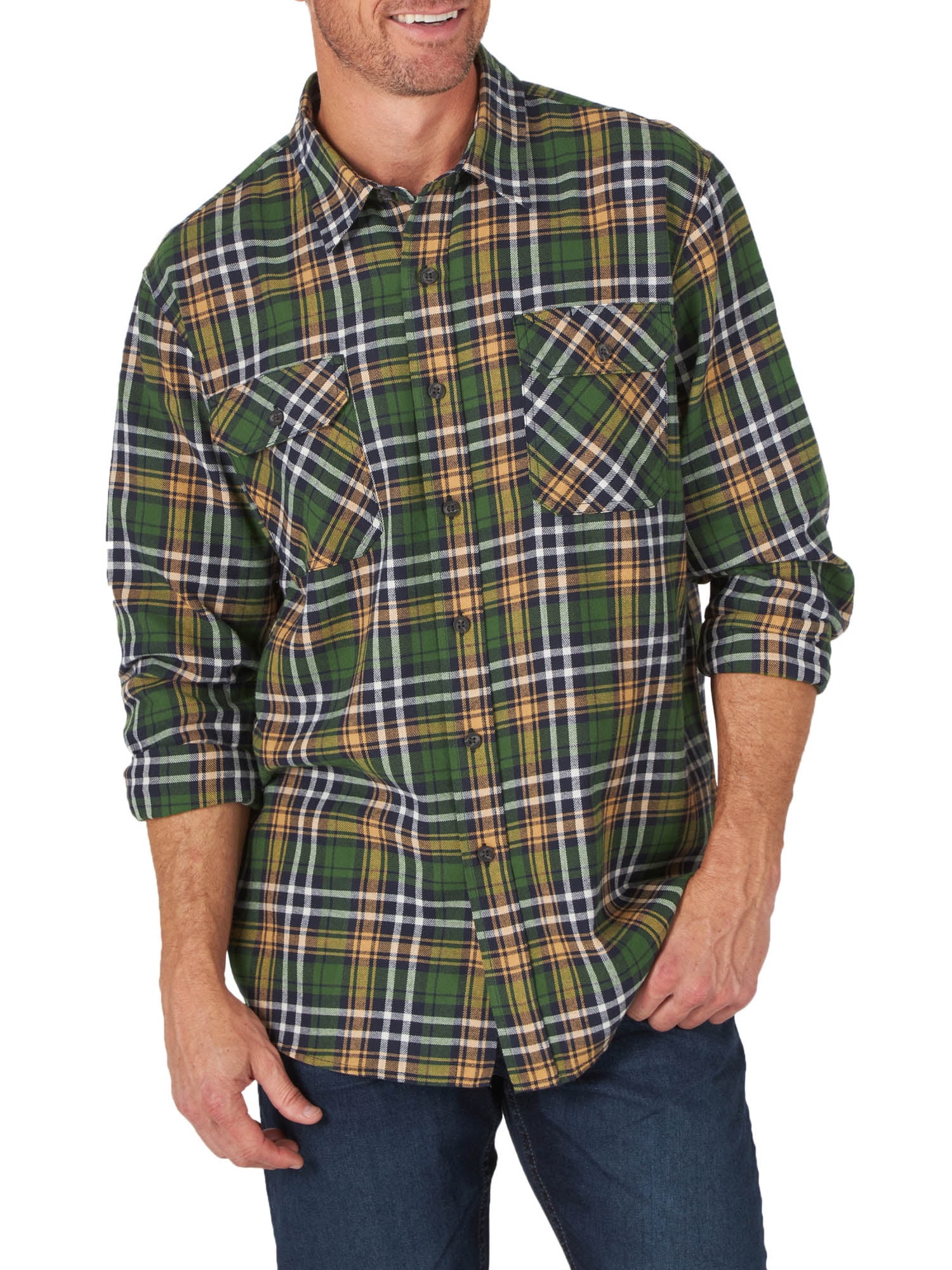 Wrangler Mens Long Sleeve Flannel Shirt 