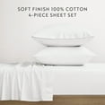 thumbnail image 3 of Noble Linens 4 Piece 100% Cotton Percale Sheet Set in White, Twin, 3 of 13