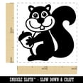 thumbnail image 2 of Squirrel Holding Acorn Self-Inking Rubber Stamp Ink Stamper - Green Ink - Small 1 Inch, 2 of 7