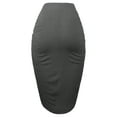 thumbnail image 3 of A2Y Women's Sexy High Waist Draped Wrap Hi Low Pencil Skirt Charcoal S, 3 of 3