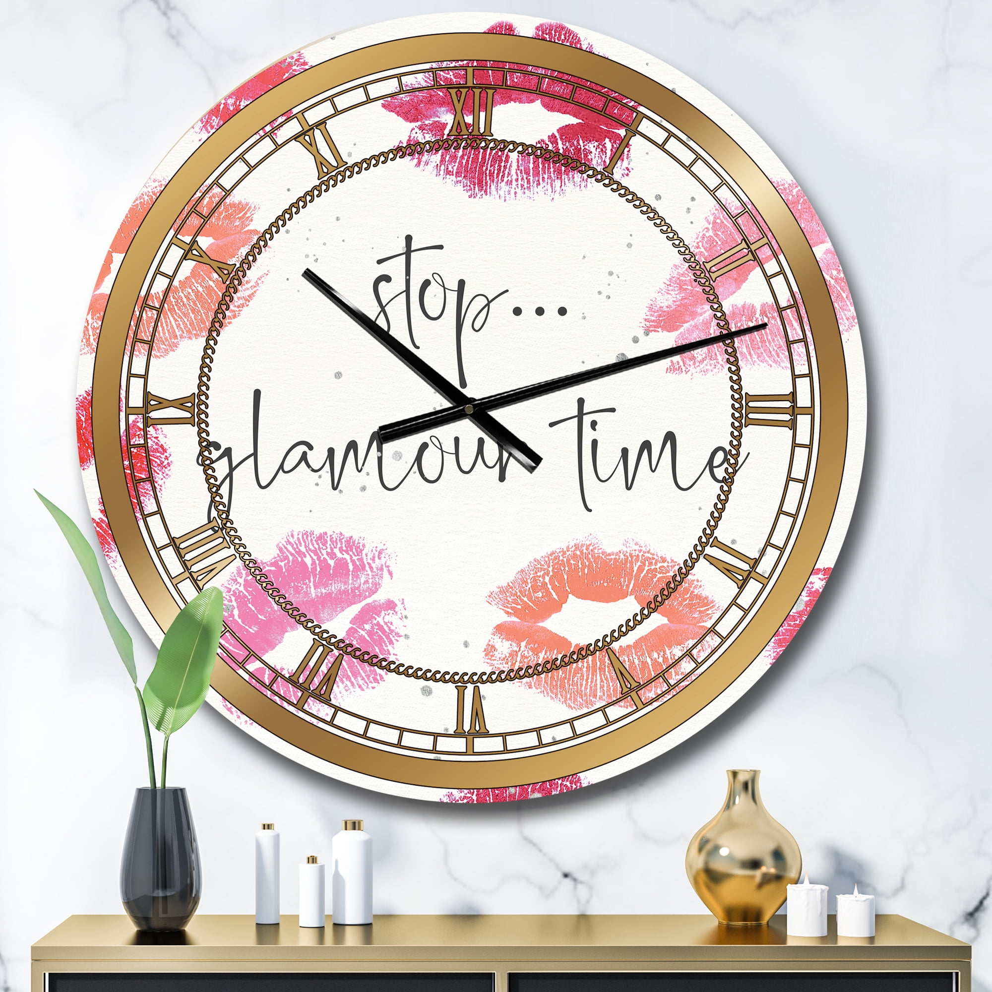 Designart 'Chic Accents VI' Glam wall clock