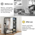 thumbnail image 2 of Portable Closet, Brochao Portable Wardrobe with 4 Storage Closet, Clothes Storage Cabinet with Curtain, for Living Room, Bedroom, Clothes Room, Black, 2 of 9