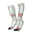 thumbnail image 2 of Haiem Vintage Wood with Floral Socks, Funny Novelty Crazy Design Cotton Socks Sports Socks Knee High Socks For Men, Women,1Pairs - Gift For Working Friends, 2 of 9