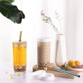 thumbnail image 3 of 2 Pcs Glass Cups Set - 24Oz Mason Jar Drinking Glasses with Bamboo Lids & Straws, 3 of 7